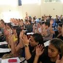 Mais de sessenta profissionais da educação de Dourados e região participando do Proler/Dourados 2015. 