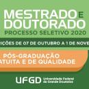 Estão abertas inscrições para 20 Programas de Pós-Graduação da UFGD