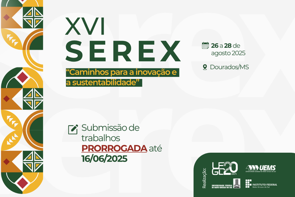 Inscrições de trabalhos no XVI SEREX são prorrogadas para 16/06