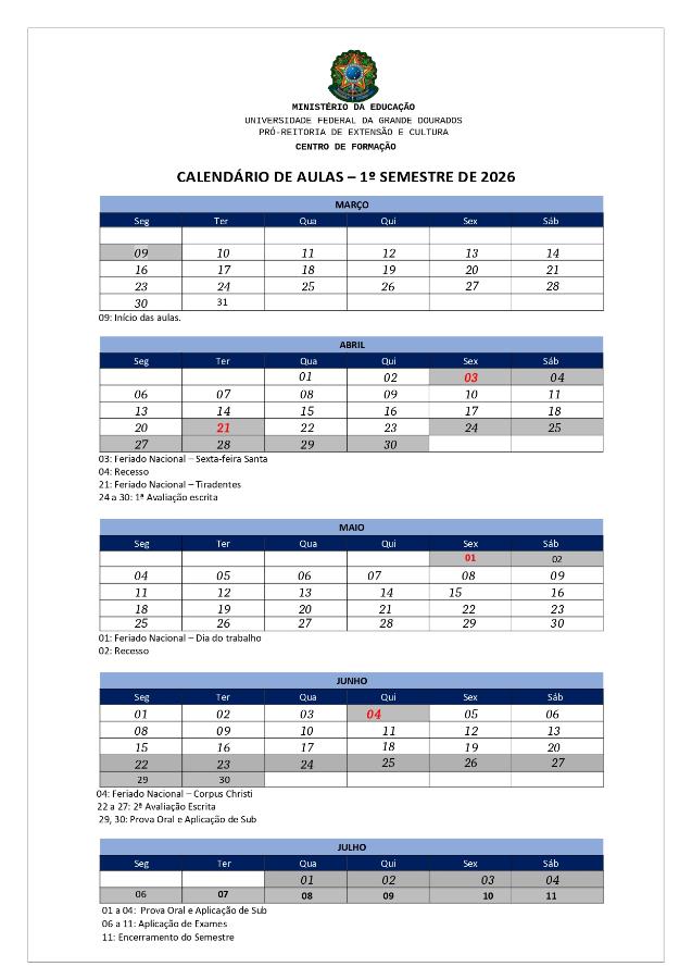 Calendário Eixo Línguas