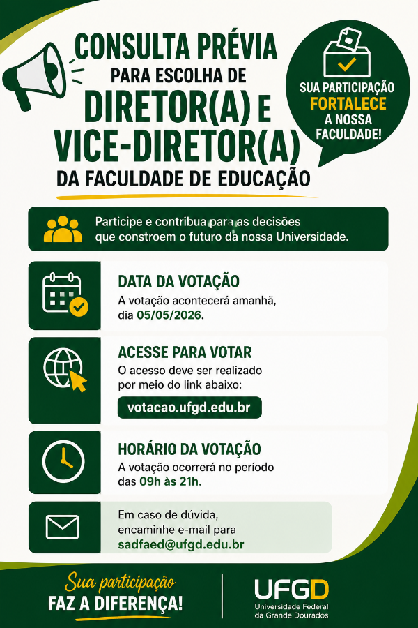 Consulta Prévia para escolha de Diretor(a) e Vicediretor(a) da Faculdade de Educação