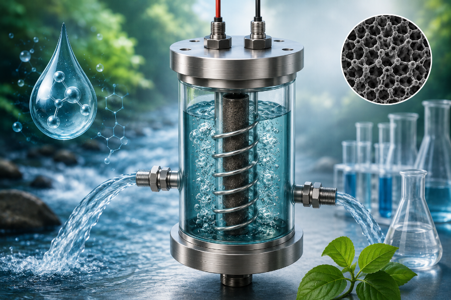 CÉLULA ELETROQUÍMICA CILÍNDRICA COM ANODO DE DIAMANTE DOPADO COAXIAL