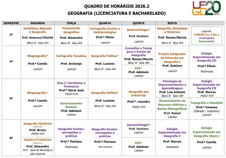 Horario 2026 2