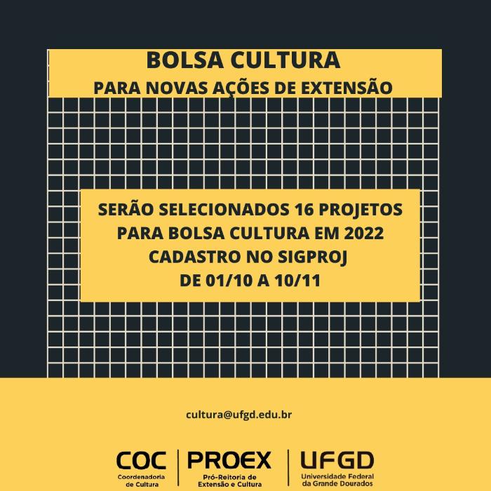 PROEX vai selecionar novas ações de extensão para bolsa cultura